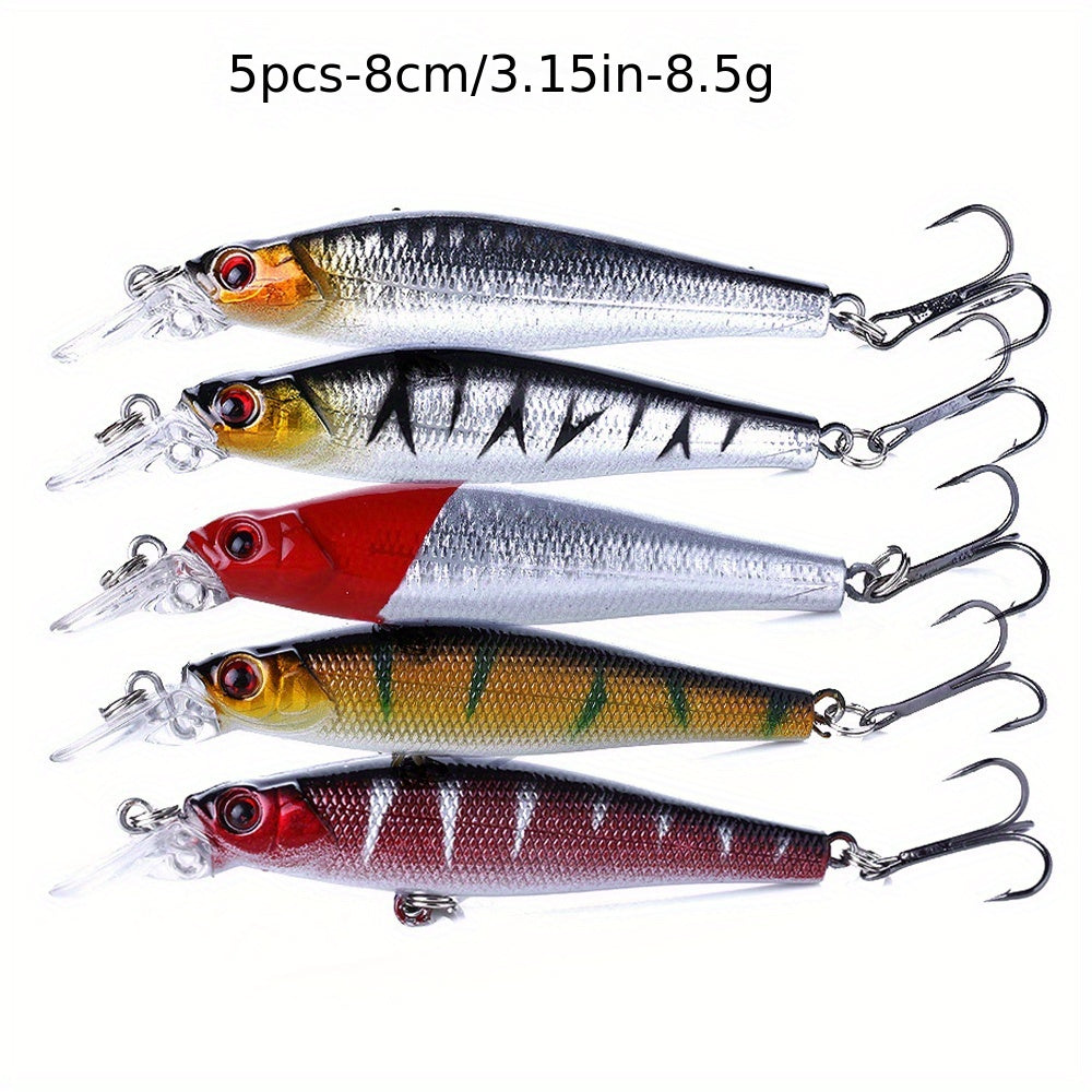 56pcs Fishing Lures Kit Crankbait Tackle Minnow Popper Pencil Swimbaits Hook Freshwater Saltwater Hard Baits Set for pike carp bass fishing christmas gift for man