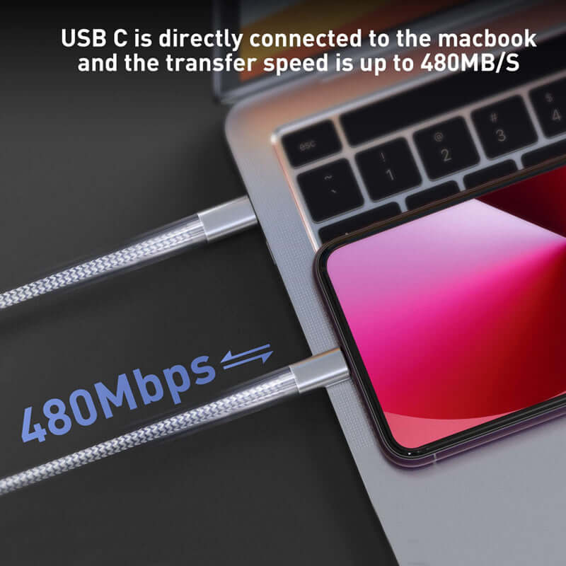 USB-C to Lightning Cable 1/2/3/4-Pack, 6ft Nylon Braided C-Type Fast Charging Cable for iPhone Charger, Compatible with iPhone 14/13/12/11 Pro Max