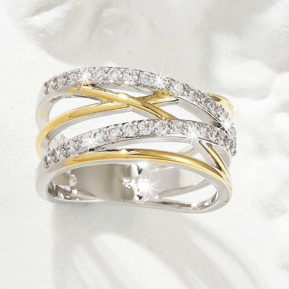 Luxury 18K Gold Plated Zirconia Eternity Ring