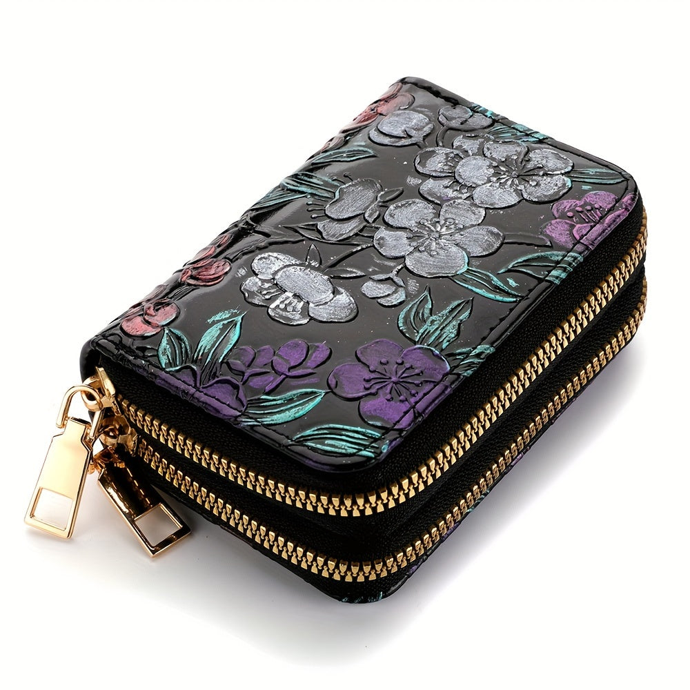 Stylish Womens Double Zipper Wallet - Compact Short Card Holder with Large Capacity, Practical Coin Purse for Everyday Use